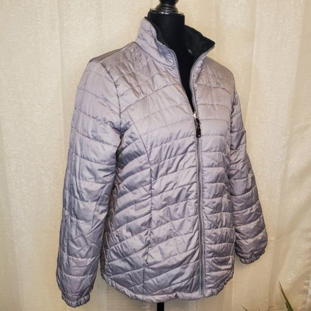 ZEROXPOSUR Women's Puffer Zip Up Jacket, Medium, Black & Gray - Picture 2 of 14